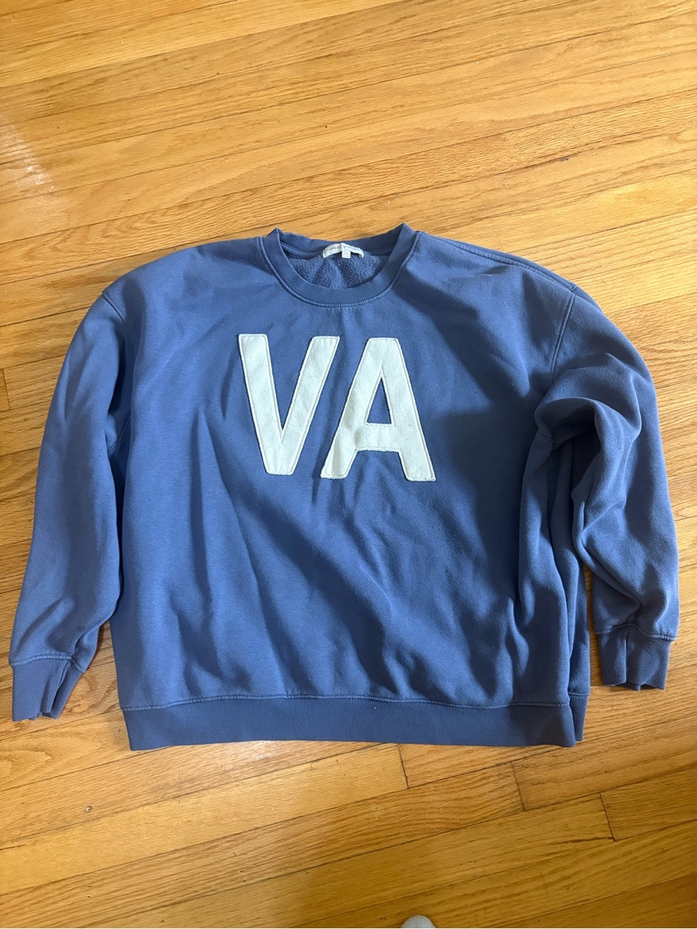 State of Mind Blue Crewneck Sweatshirt with White VA Lettering